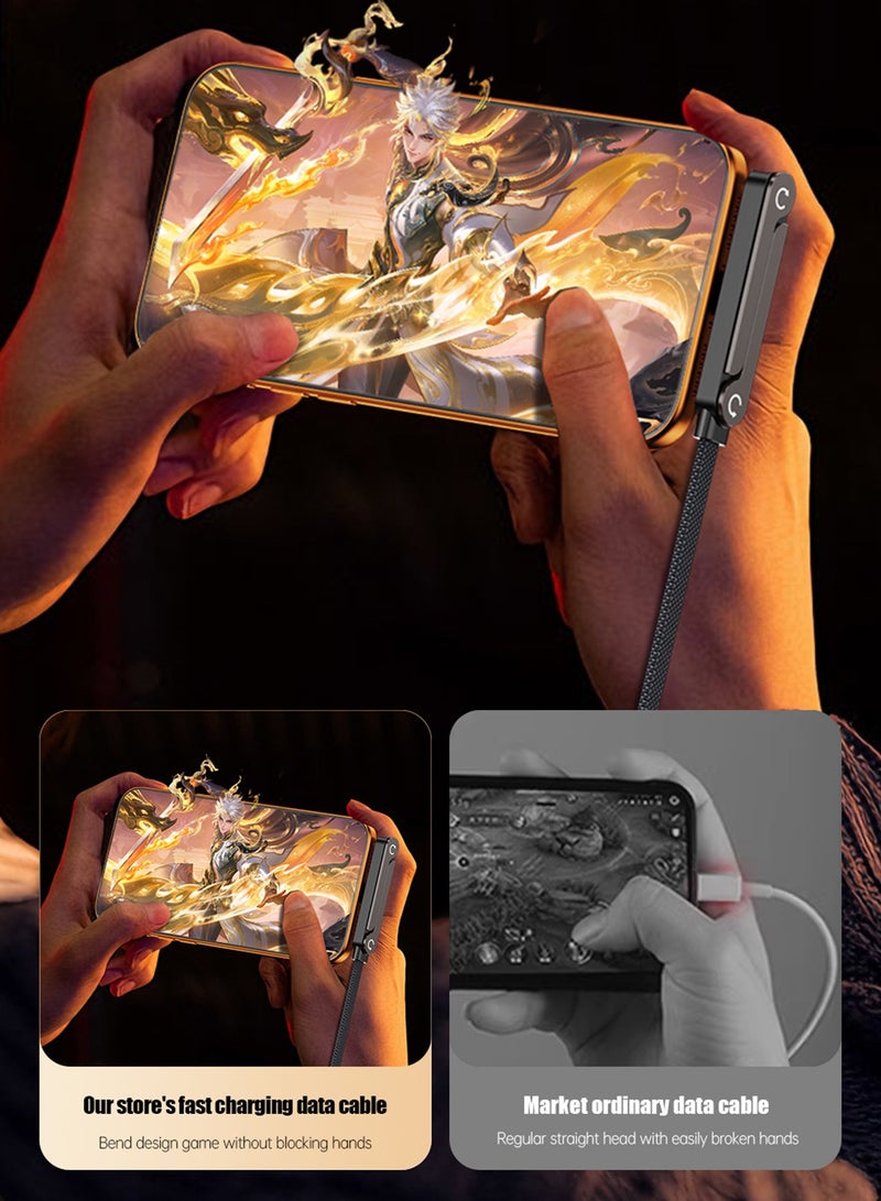 أورافلي كابل شحن بحامل غير مرئي مع قاعدة، من النوع C إلى النوع C، كابل شحن سريع PD بقوة 240 واط مع قاعدة معدنية قابلة للتعديل بزاوية 360 درجة، كابل بيانات مضفر متين، كابل شحن بحامل غير مرئي 2 في 1 مع قاعدة للمكتب والألعاب والأفلام والمكتب (1.5 متر) - Image 5